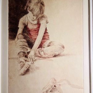 Beautiful Vintage Framed SM Thompson Illustration, “The Dancer”